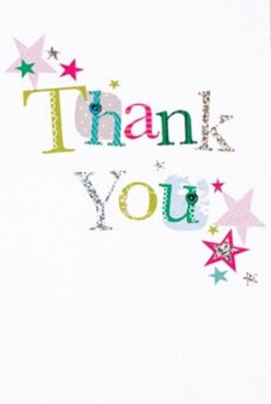 Within the heart of Garston, this thank you card captures the essence of joyful gratitude and creative flair. The phrase 'Thank You' stands out boldly, each letter meticulously designed as a patchwork of lively colours-ranging from zesty greens to rich blues and playful fuchsias-all grounded by delicate patterns that hint at both festivity and personal touch. Silver glitter highlights certain letters, catching the light and lending a sense of movement as you hold the card in your hands, much like sunlight glinting off dew in Eaton Park on an early Garston morning. Around the words, a gentle rain of stars in magenta, teal, and soft gold drift across pristine white, reminiscent of confetti fluttering through the air after a community celebration. Florists at Flowers Garston understand how such tactile details-subtle texture, shimmering print-can add nuanced joy to a gesture of thanks. The whole design exudes warmth and careful consideration, as if stitched by hand, echoing the artistry present in the bouquets sent out daily from our Garston shop. Offering this card with a lively arrangement is like delivering a parcel of appreciation and happiness to doorsteps across Garston and beyond. Its bright, textured look and feeling of heartfelt sincerity capture the moment when gratitude moves from words into something tangible and enduring-an emblem of community spirit and care.
